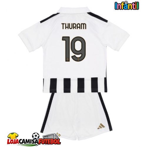 Camisa de Futebol Juventus Khephren Thuram #19 Equipamento Principal Infantil 2026-27 Manga Curta (+ Calças curtas)